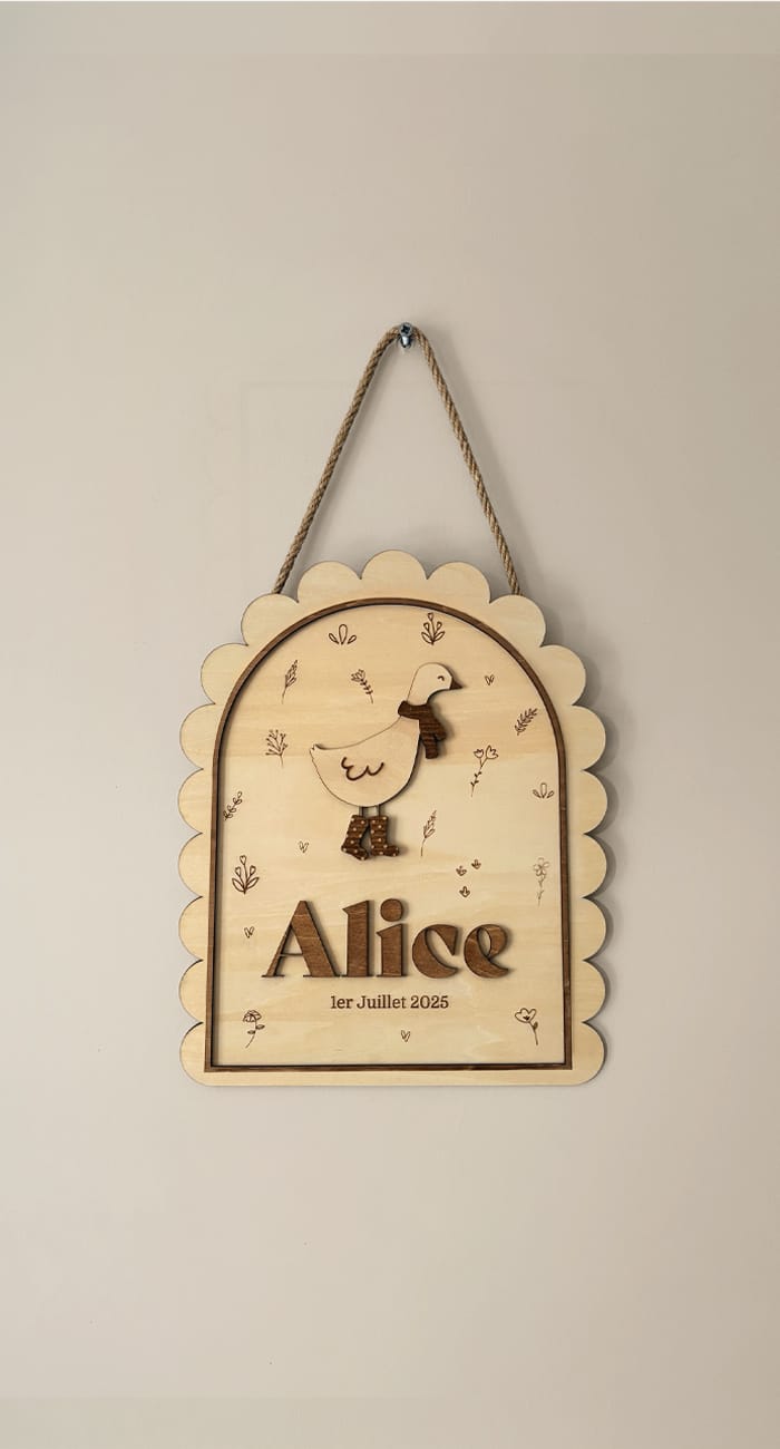 Plaque personnalisée en bois MoodAna Studio